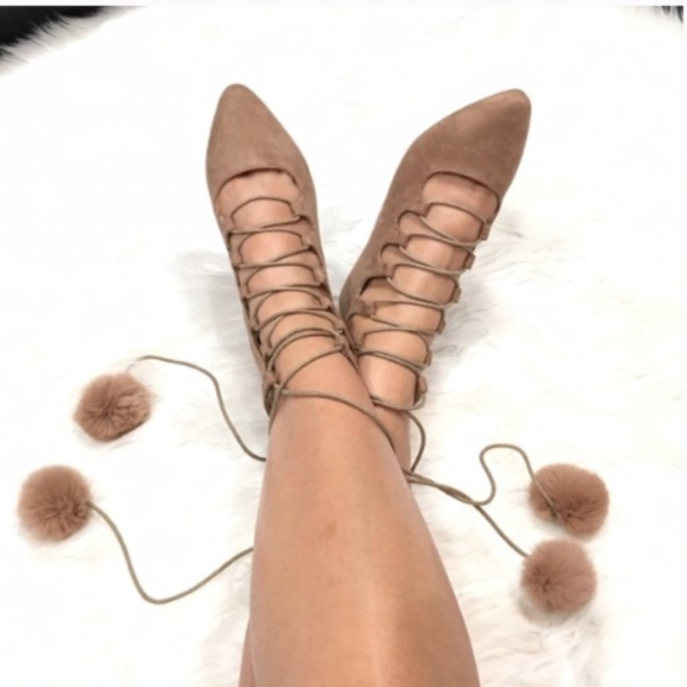 Pom Pom Flats Beige - Picture 6 of 8